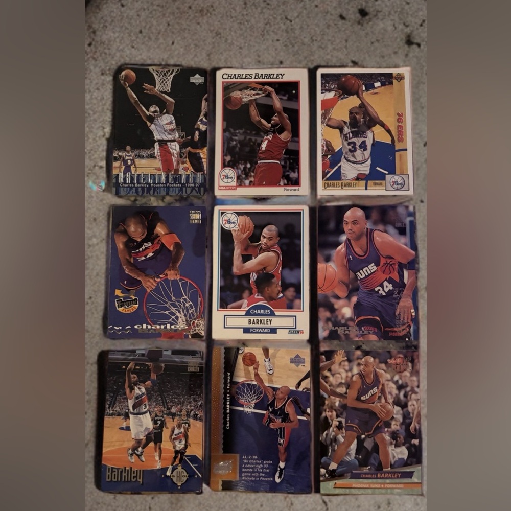 Charles Barkley Basketball Card Collection-set of 9